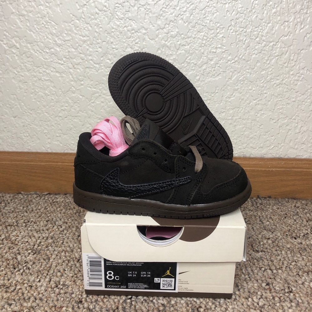 Air Jordan 1 Low Toddler Travis Scott Velvet Brown 8c DO5441-202